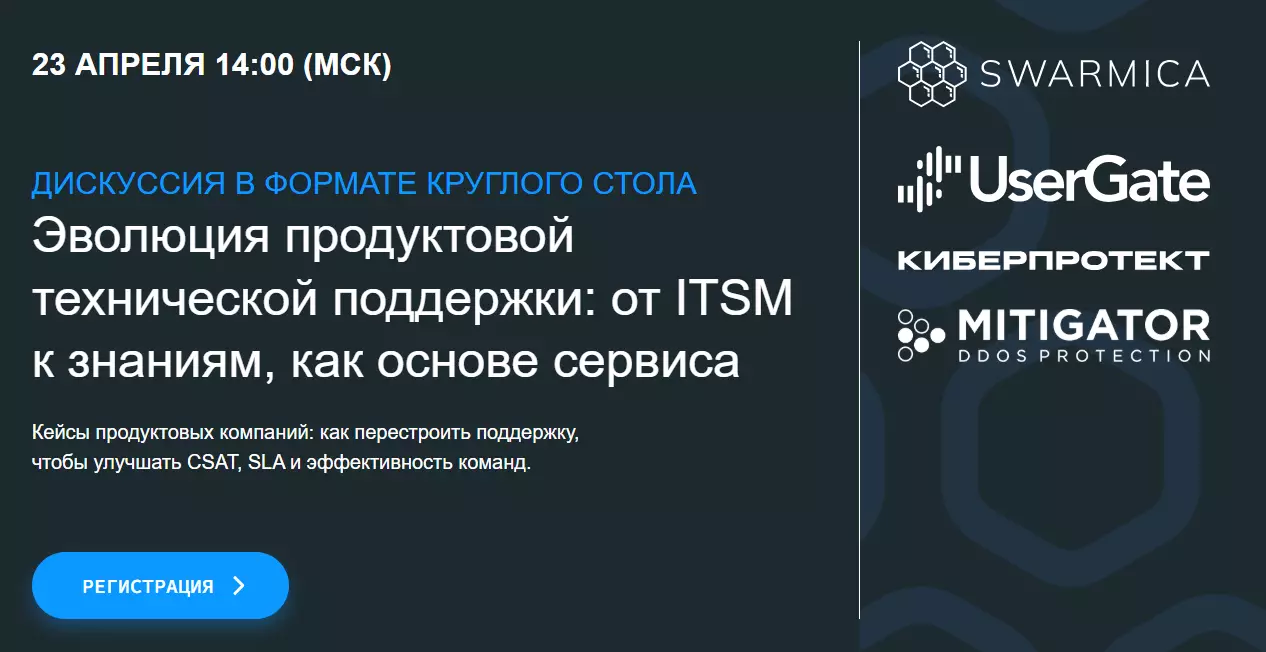 Эволюция продуктовой технической поддержки: от ITSM к знаниям, как основе сервиса — обложка события