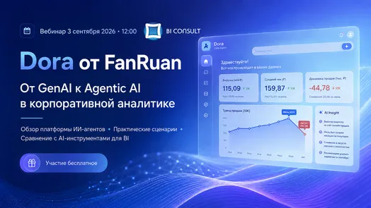 Вебинар «Dora от FanRuan: от GenAI к Agentic AI в корпоративной аналитике» — обложка события