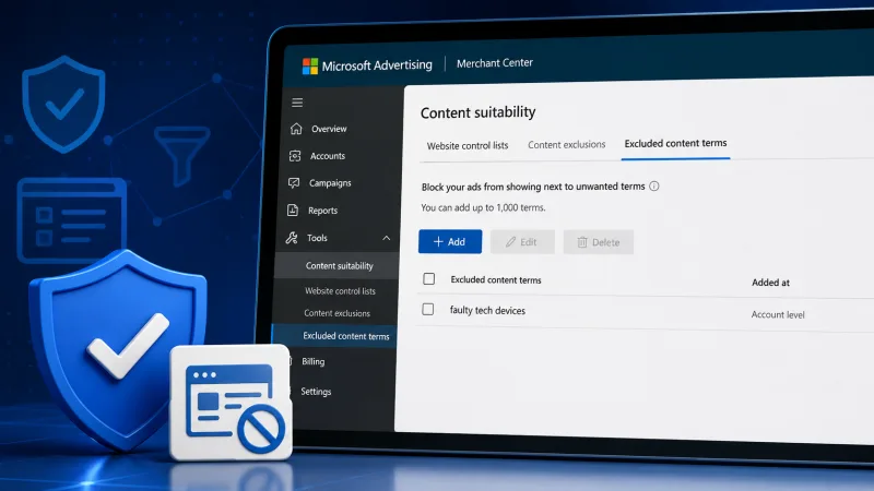 Как использовать excluded content terms в Microsoft Audience Ads