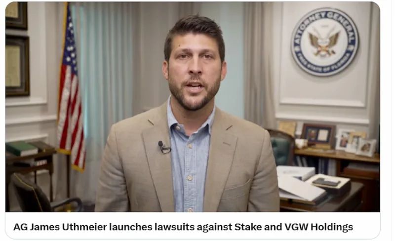 Florida AG Sues Stake, VGW, Payment Processors Over Sweepstakes Casinos
