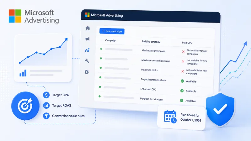 Microsoft Advertising убирает Max CPC: что это значит для новых кампаний