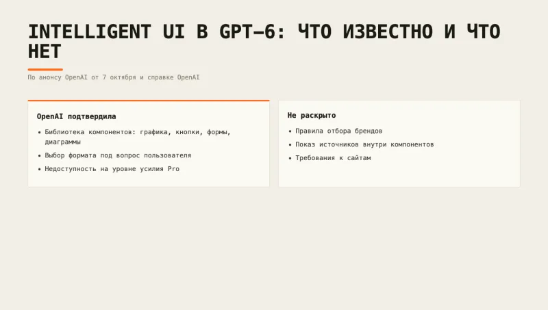 GPT-6 показывает диаграммы и формы в ответах: что известно о попадании брендов
